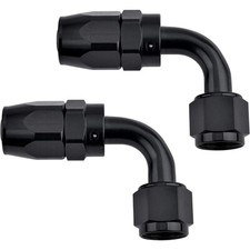 2 X 6an An6 -6an 90 Degree Swivel Fuel Oil Hose End Fittings Adapter Black