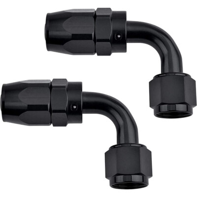 2PCS 10AN 90 Degree Swivel Hose End Fitting Elbow Oil/Fuel/Air/Gas Line AN10