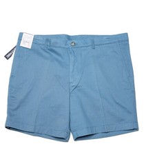 Roundtree Yorke Casuals Men's Shorts XL 40"x7" Blue Solid Stretch Fabric NWT