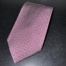 Brooks Brothers Mens Tie Geometric Purple Gray Weave Silk Necktie Made in USA