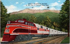 Vintage 1947 Postcard ROCKY MOUNTAIN ROCKET At the Foot of Famous Pikes Peak A57