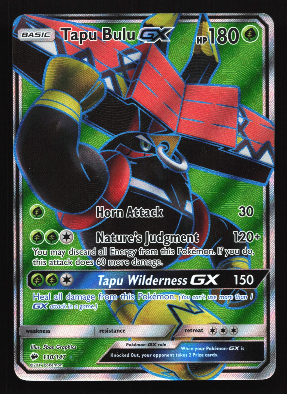 Pokemon Tapu Bulu GX 130/147 Burning Shadows Ultra Rare Full Art Holo MP