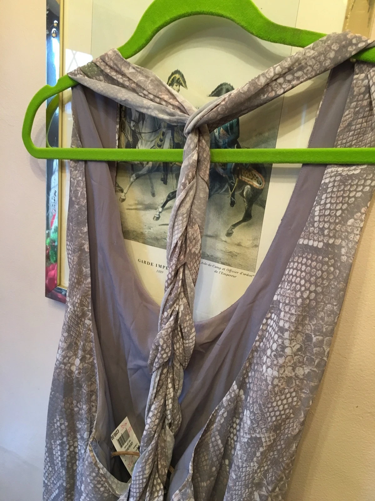 ACNE STUDIOS Nuovo top abito acne Naia stampa serpente setoso ritorto schiena giorno notte festa 40 UK 12