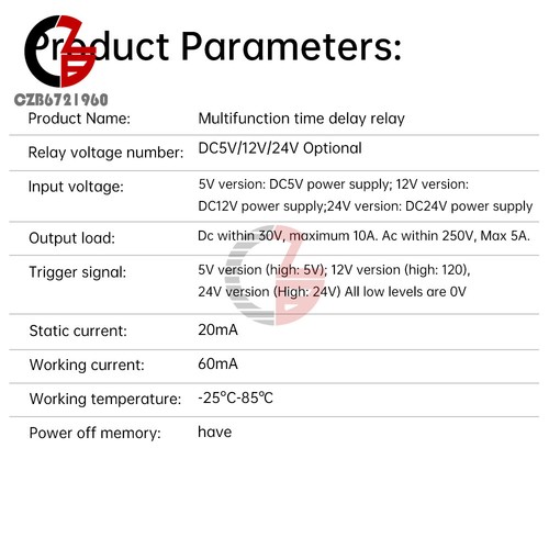 DC5V 12V 24V Adjustable Time Delay Relay Module LED Digital Timer Control Switch - Picture 7 of 15