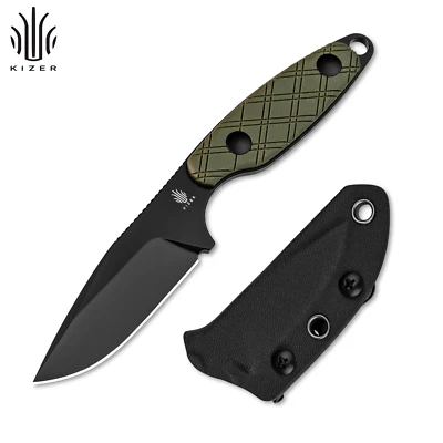 Kizer Muskrat Clip Point Fixed Knife D2 Blade G10 Handle With Sheath 1064A1
