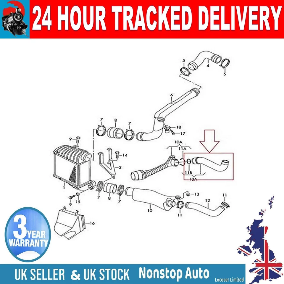 Tuyau D'Intercooler Turbo Pour Skoda Octavia VW Bora Golf IV 1J0 145 828 - Photo 4/4