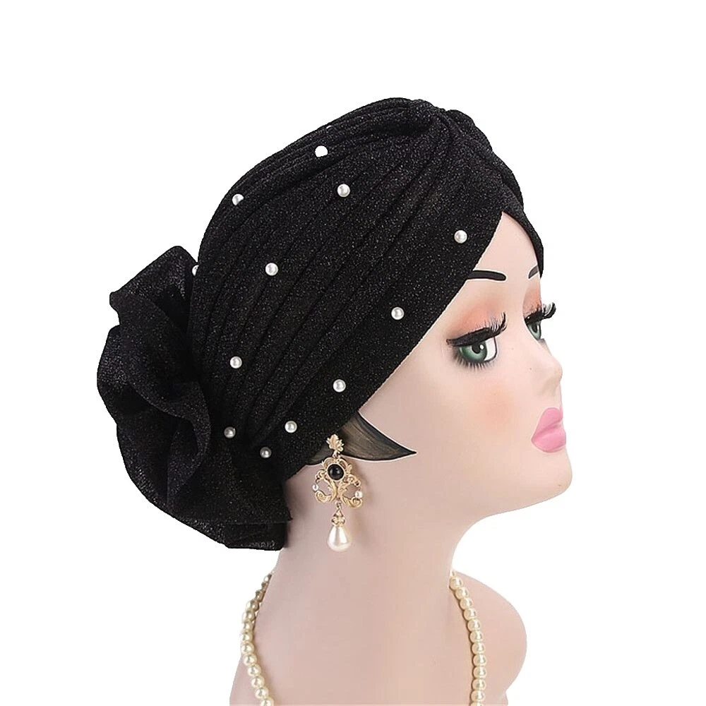 Turban Black Hats for Women