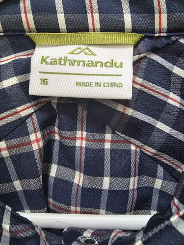 KATHMANDU men's 'No fly zone' check plaid shirt Size 16 NEW without tags - Picture 8 of 8