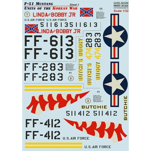 Print Scale 32-029 Decal for airplane 1:32 F-51 Mustang. Units of the Korean War - Picture 15 of 24
