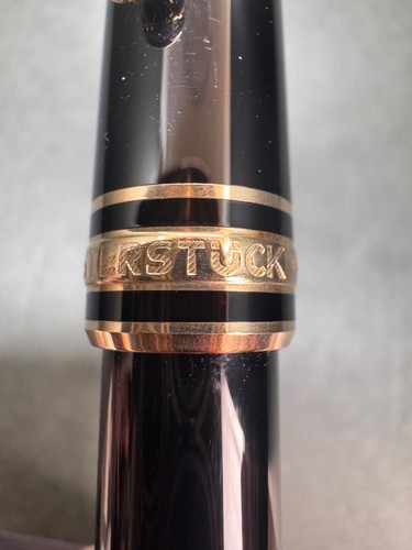 MONTBLANC MEISTERSTUCK 114 MOZART Black GT Fountain Pen 14K 585 Gold-Nib/M - Picture 18 of 23