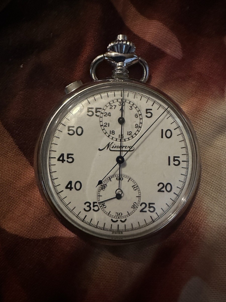 Vintage Minerva Split Seconds High Grade 11J Stop Watch Timer