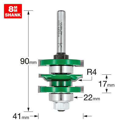 Trend CRAFTPRO Lagergeführte Easyset Ogee Oberfräse 41 mm 17 mm 8 mm