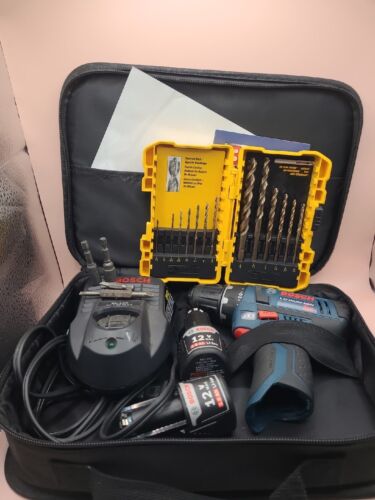 Bosch PS31 Cordless Drill/Driver, 2 Batteries, Charger, DeWalt Bits, Used, Great
