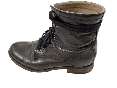 Buffalo Damen Stiefel Leder Schwarz 38 Mittel Hoch Elegant Doc Stiefelette Flach