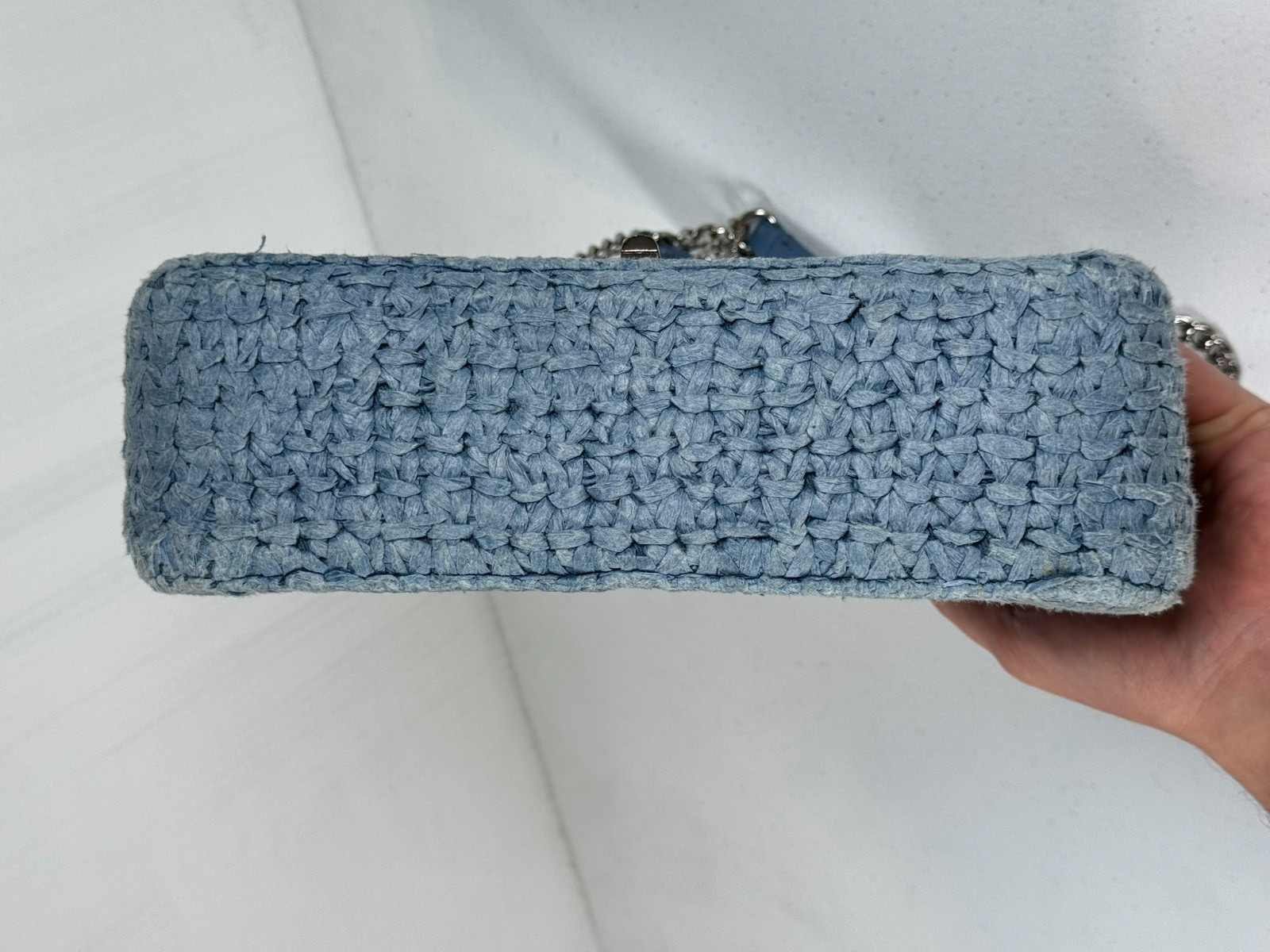 Sandro Blue Raffia YZA Bag — image 6