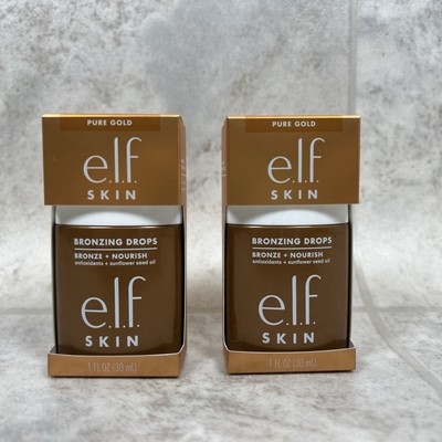 2 Pack! ELF Bronzing Drops Pure Gold Product 1 fl oz - Bronze 2