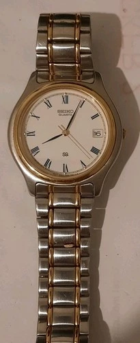 Vintage Seiko SQ 7N42-7011 Two Tone Men's Stainless Steel Watch ,New Battery