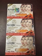 Kojic White Gluta Papaya Arbutin 7 Days White Soap 160g 4 in 1 (3 Pack) Thailand