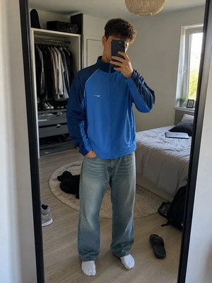 Nike Track Jacket Trainingsjacke Blau Navy Full Zip Gr. M Unisex