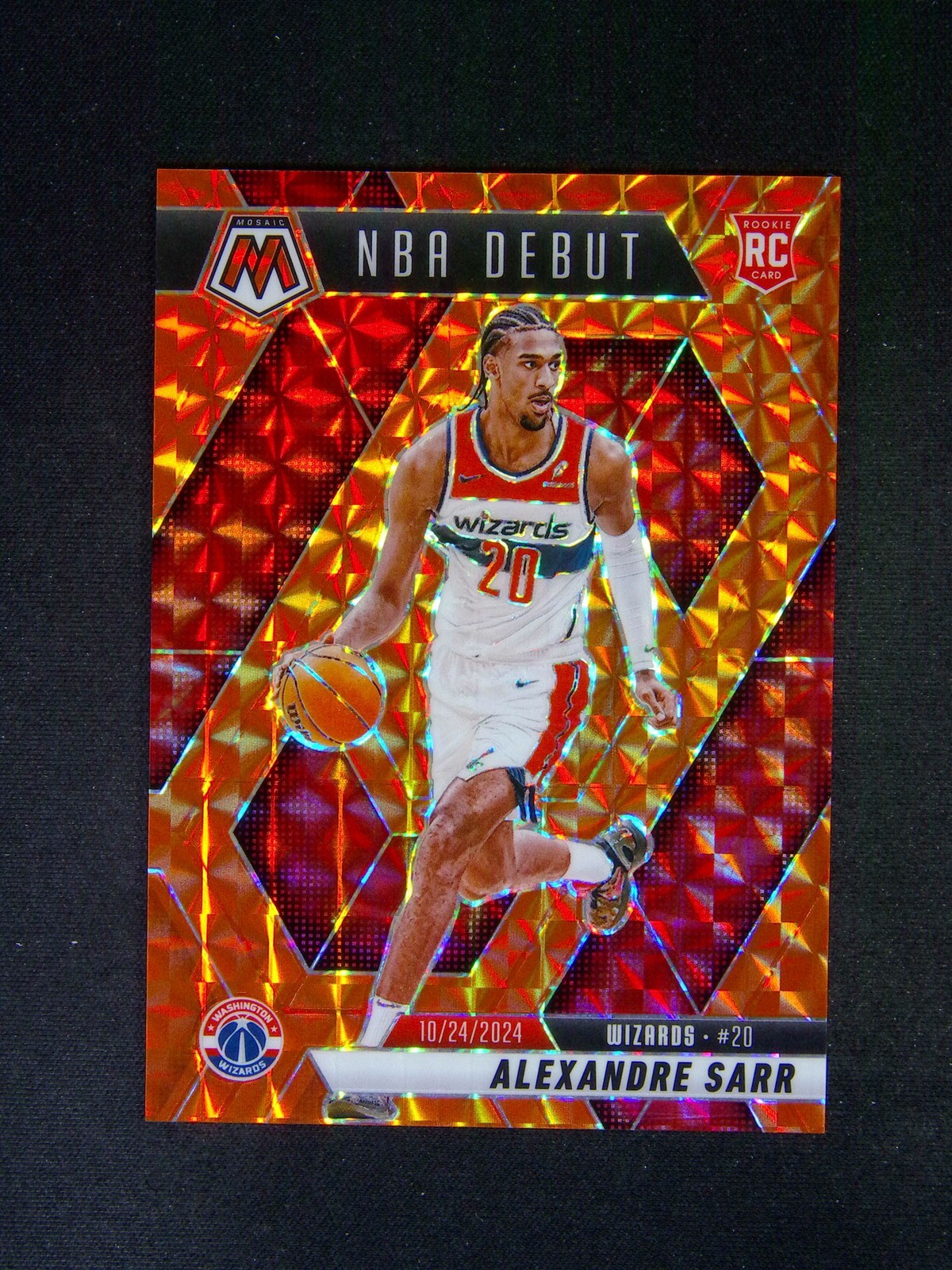 2024-25 Panini Mosaic Alexandre Sarr #254 RC Rookie NBA Debut Orange /249
