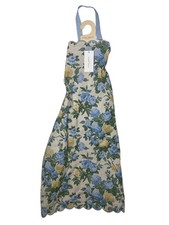 LAURA ASHLEY CHEF APRON PEMBREY YELLOW BLUE O...
