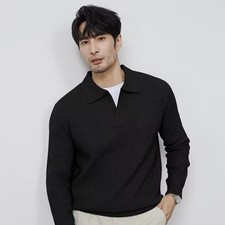 Solid Color Shirt Collar Men's Long Sleeve With Collar Outerwear Autumn Top Tren