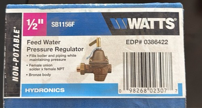 #ad #ad Watts SB1156F 1 2quot; Bronze Feed Water Boiler Pressure Regulator $80.05