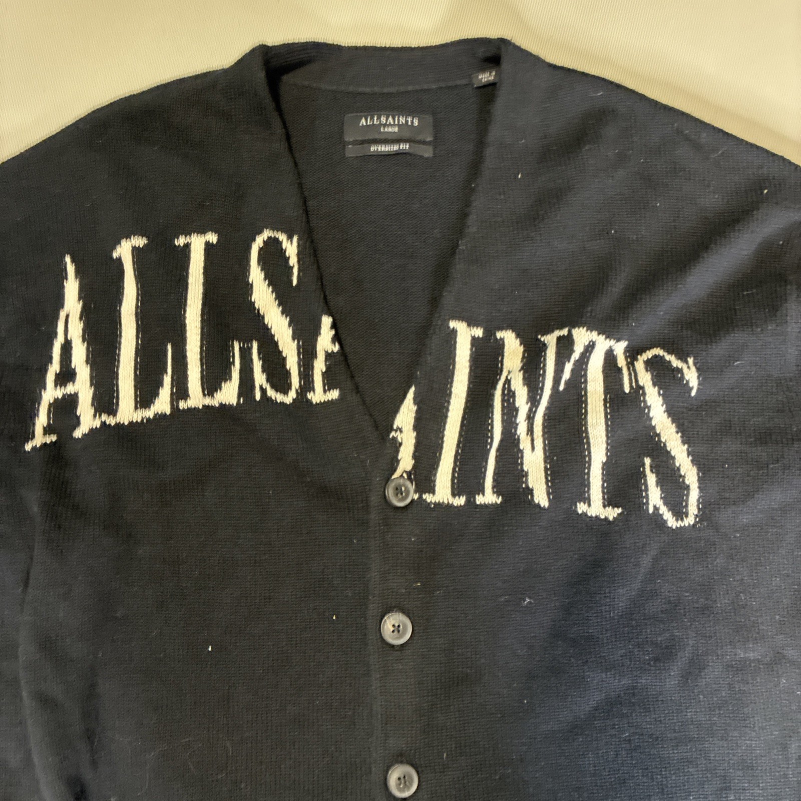 AllSaints Split Logo Button Up Oversized Cardigan… - image 4