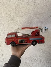 Vintage Tin Litho Red Snorkel Fire Truck Made In Japan