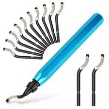 Deburring Tool with 12 HSS Blades, 12 High-Speed Steel Blades for 3D Blue