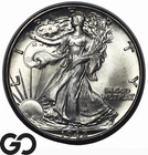 1942 Walking Liberty Half Dollar, Lustrous Near Gem BU+