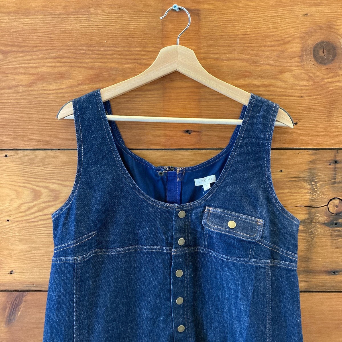 Pilcro Anthropologie $148 Dark Denim Jean Jumper Dress - Size M - NEW -  0114KE