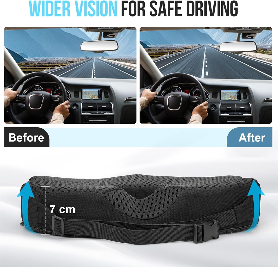 Cuscino Rialzo Auto In Memory Foam – Portatile Per Sedile, Ufficio, Casa E Divano - 2