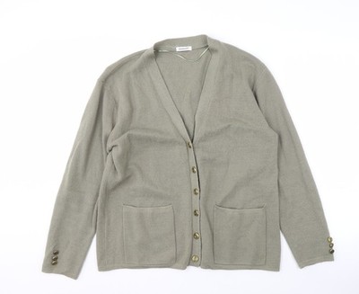 Damart grüne Damen Strickjacke, V-Ausschnitt, Größe 18/20