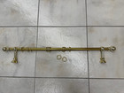 Vorhangstange Messing inkl. Zubehör Gardinenstange retro vintage Länge 89 cm TOP