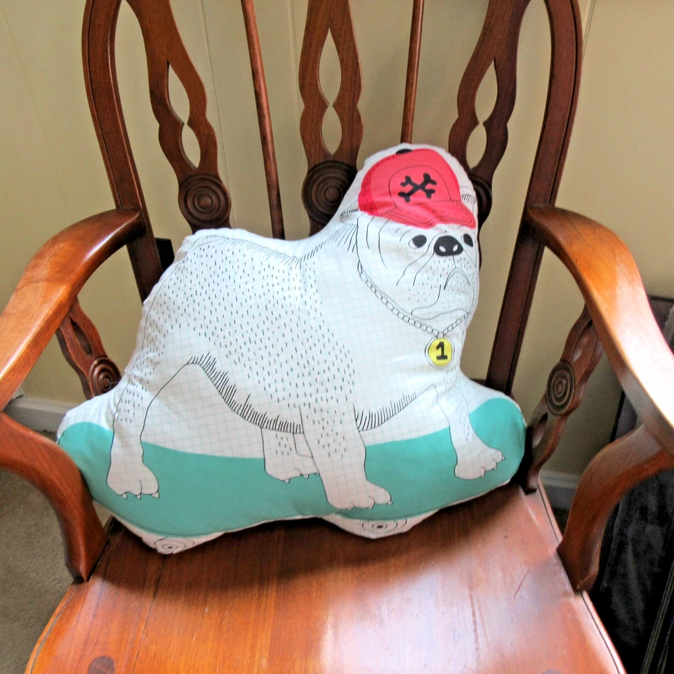 винтажный IKEA торин бульдог на скейтборде акцент подушка собаки мягкий декоративный чистый - Изображение 4 из 4