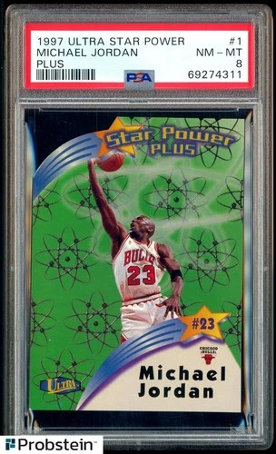 1997-98 Fleer Ultra Star Power Plus #1 Michael Jordan Chicago Bulls HOF PSA 8
