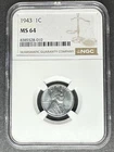 1943 Lincoln Wheat Cent NGC MS-64, Buy 3 Items, Get $5 Off!!!