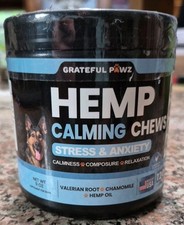 Grateful Pawz Hemp Calming Chews for Dogs Anxiety Relief Treats 120 Soft Chews 