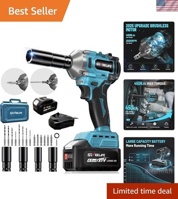 1/2'' Electric Impact Driver, 450N.m Torque, Lightweight for DIY and Automotive
