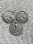 1941 1949 1963 Lot of 3 Franklin Liberty HALF DOLLAR 90% SILVER Coins