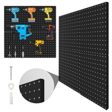 Peg Board, 4 Pack Metal Pegboard Panels Black Pegboards Wall Organizer with B...