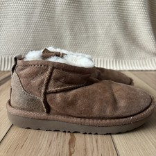 Ugg Ultra Mini Toddler Size 11 Chestnut Zip Ankle Boots Suede