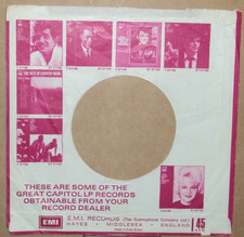 "Capitol","Company Sleeve","Original","45rpm","7inch","Record,"Vintage,   ;0
