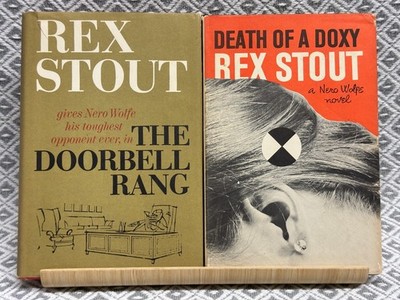 The Doorbell Rang and Death of a Doxy Rex Stout 1965 & 1966 Inscribed 2 book set