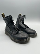 Dr. Martens 1460 Black Glitter J Boots Kid's Size 2 AirWair Zip And Lace