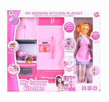 My Modern Kitchen Playset with Doll  Kids Toy Kitchen Lights  Sounds Gift 3 