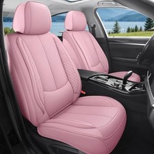 Bling Car Seat Covers Full Set, Luxury Faux Leather Car Seat Pink-Full Set