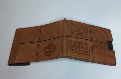 MAKEY Abota Bifold Leather Wallet Handmade Brown Magnetic Clasp