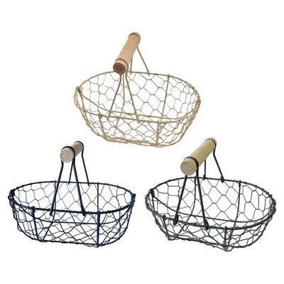 Wire Egg Basket Fruit Basket Rustic Vintage Gathering Basket Snack Basket